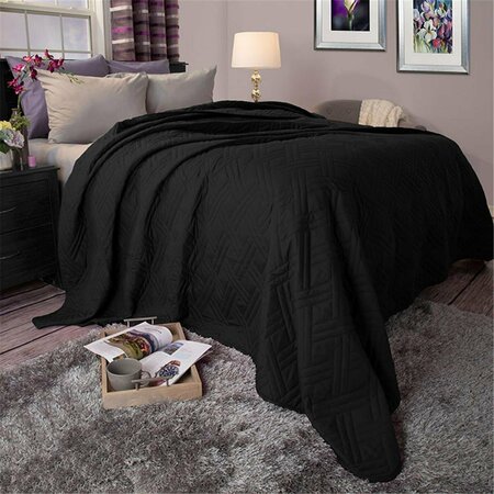 DAPHNES DINNETTE Full & Queen Solid Color Bed Quilt , Black DA3242794